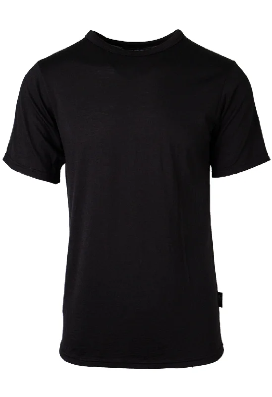 145 Men's Merino Short Sleeve T-Shirt Day By Day - Black