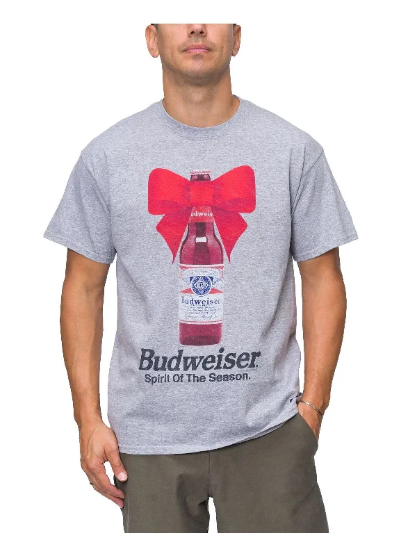 Budweiser Mens Crew Neck Short Sleeve Graphic T-Shirt