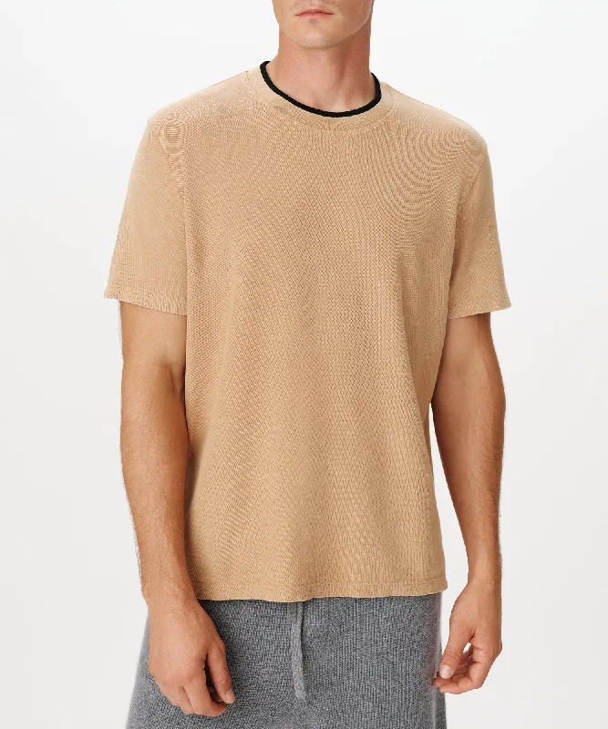 Pique with Chroma Wash Short Sleeve Tee - Desert Tan