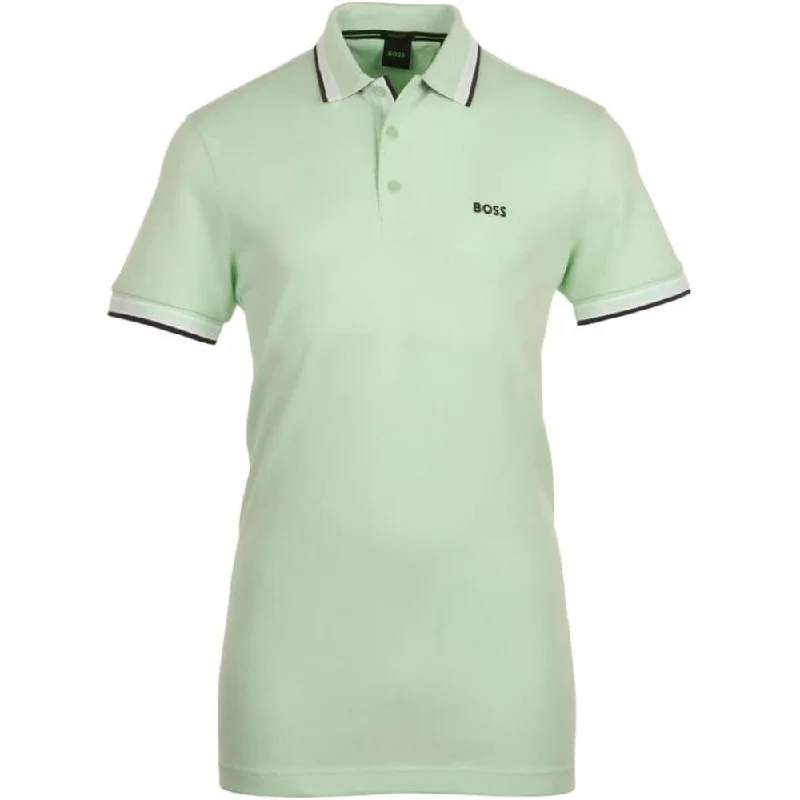 Hugo Boss Men's Paddy Short Sleeve Contrast Color Polo Shirt, Pastel Green