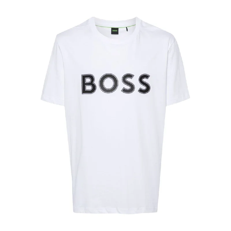 Hugo Boss Men's Tee 1 Logo Short Sleeve Crew Neck T-Shirt, White