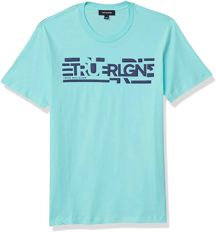 Men Short Sleeve Crew Neck Cotton T-Shirt In Mint