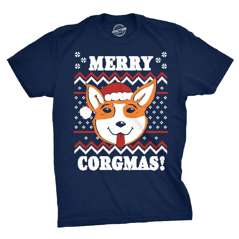 Merry Corgmas Ugly Christmas Sweater Men's T Shirt