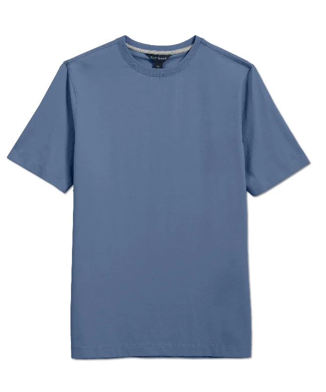 Pima Cotton Short Sleeve Crew Tee, Country Blue