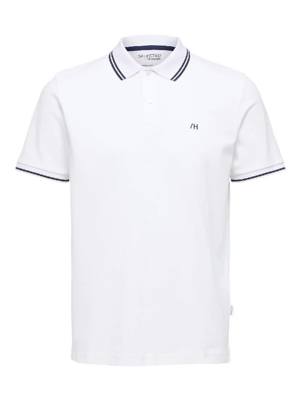 Short Sleeved Polo Shirt In Bright White