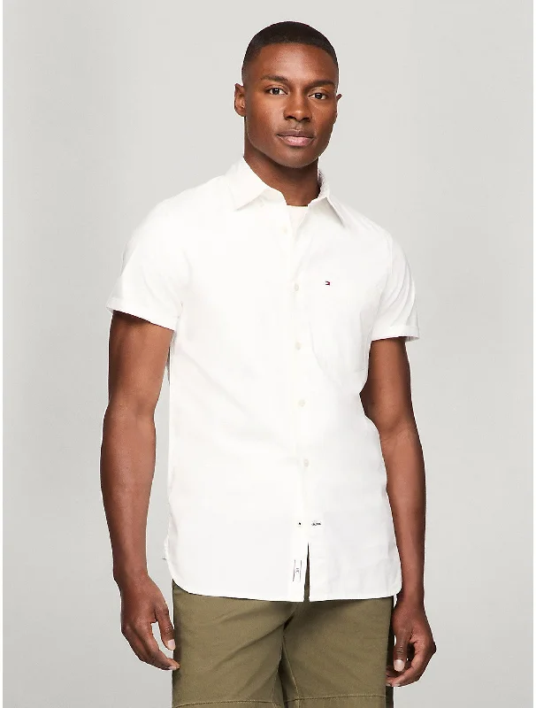 Tommy Hilfiger Men's Short-Sleeve Slim Fit Poplin Shirt