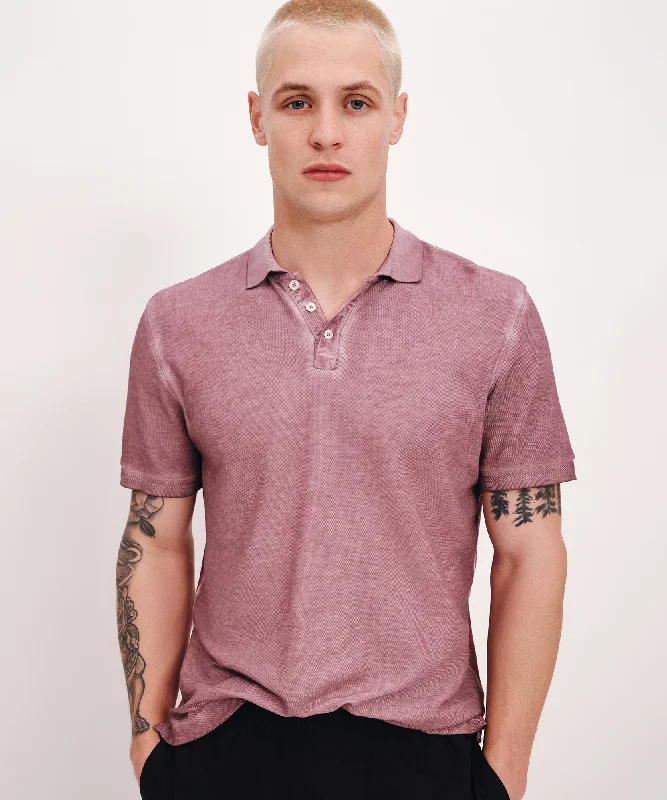 Pique with Chroma Wash Short Sleeve Polo - Wisty Mauve