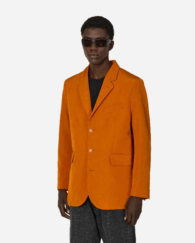 Ginger Faille Single-Breasted Suit Jacket Orange