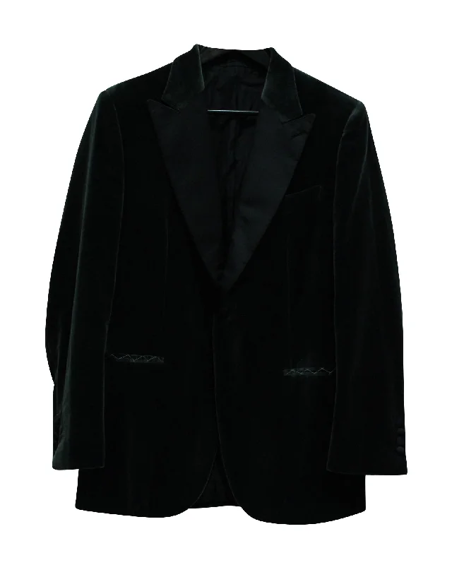 Brioni Peak Lapel Evening Jacket in Black Velvet