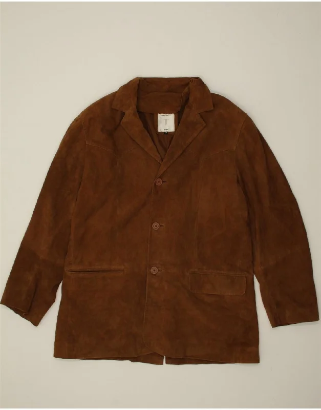 CONBIPEL Mens Suede Jacket IT 54 2XL Brown Leather