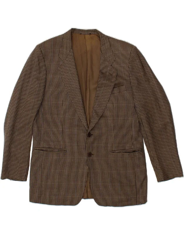 ERMENEGILDO ZEGNA Mens 2 Button Blazer Jacket UK 38 Medium Brown Check