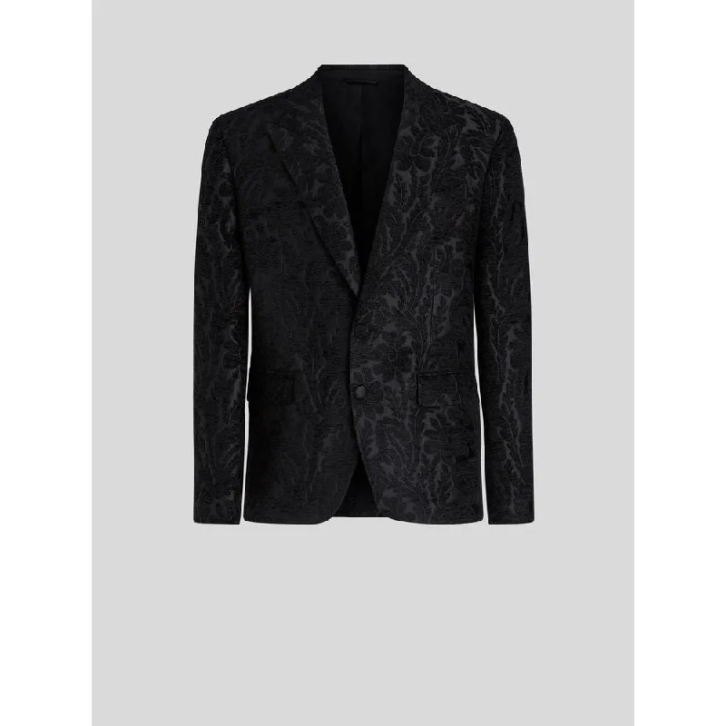 FLORAL FOLIAGE JACQUARD JACKET