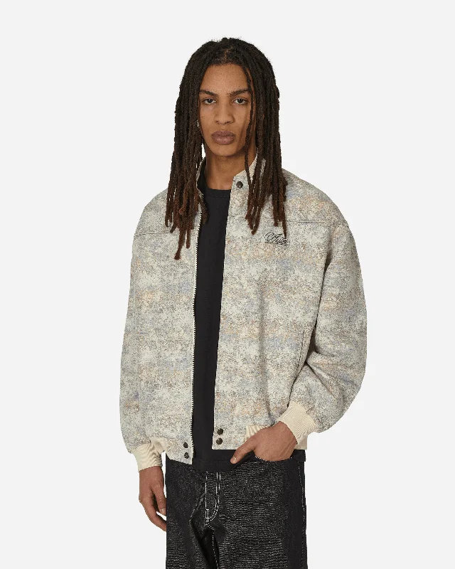 Hazy Jacquard Bomber Jacket Beige