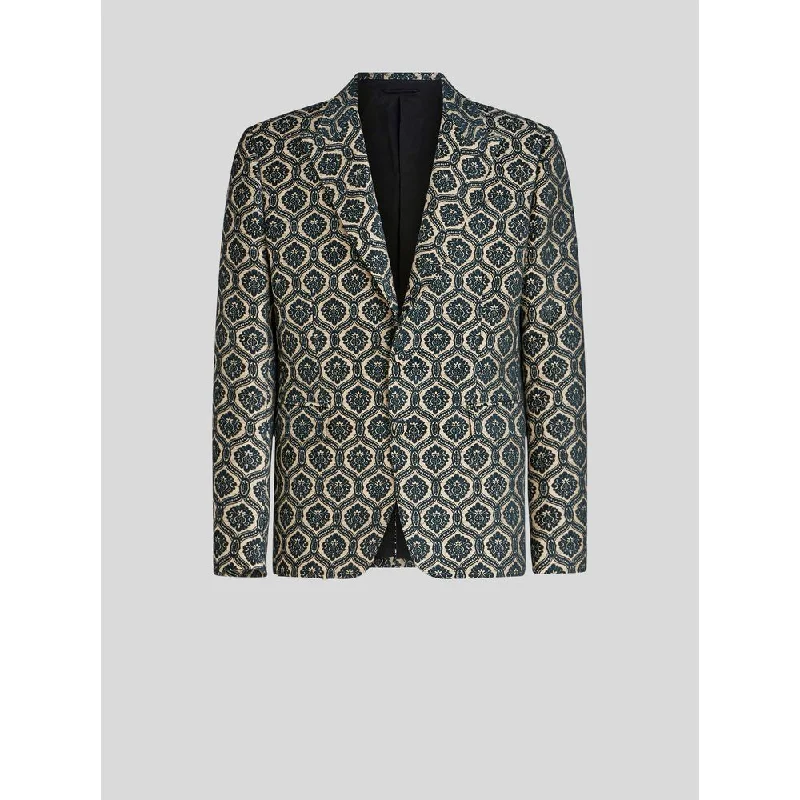 MACRO TIE PRINT JACQUARD JACKET