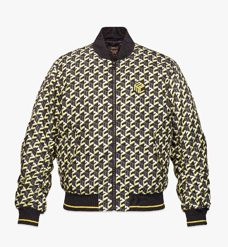 Men’S Cubic Monogram Print Bomber Jacket In Econyl