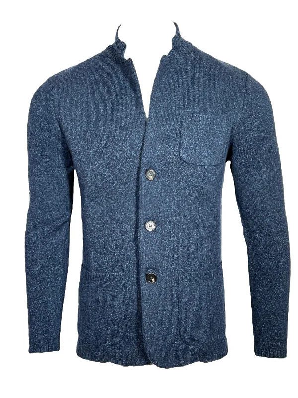 Men Winter Mouline Soft Jacket In Navy/blue