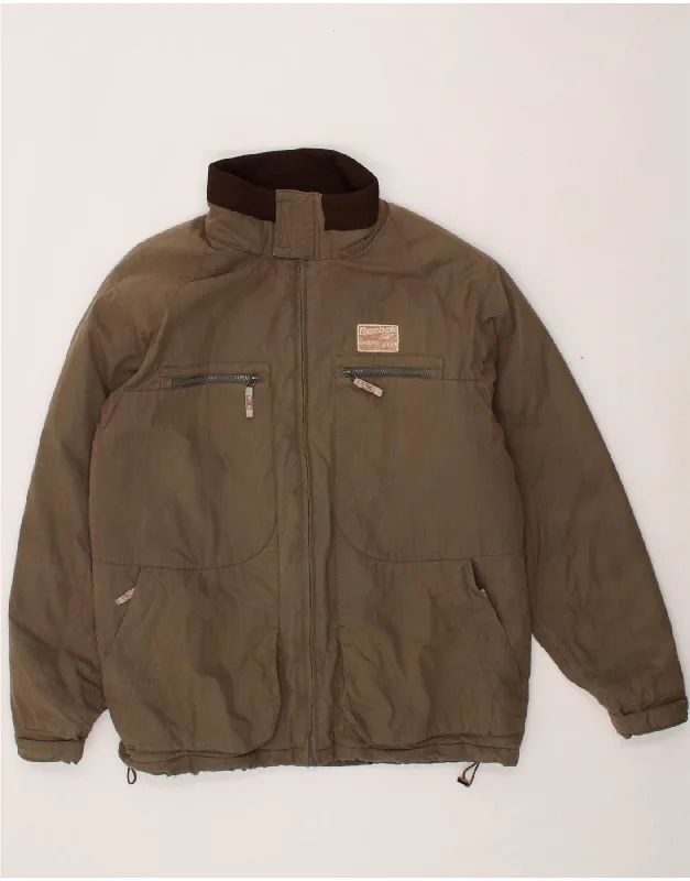 REEBOK Mens Windbreaker Jacket UK 44 2XL Brown