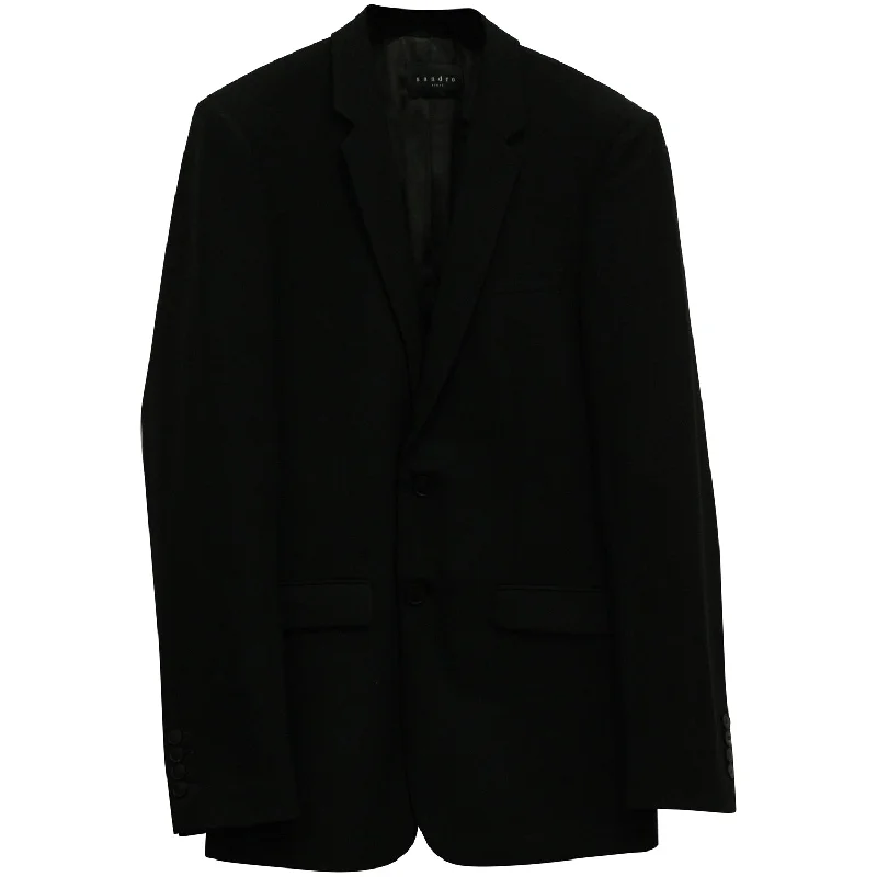 Sandro Suit Jacket in Black Wool