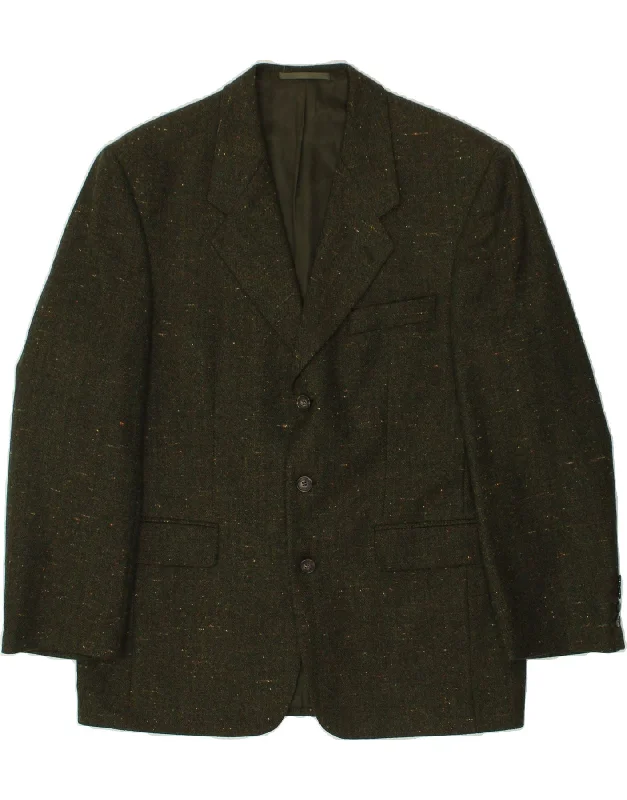 VINTAGE Mens 3 Button Blazer Jacket UK 38 Medium Green Flecked