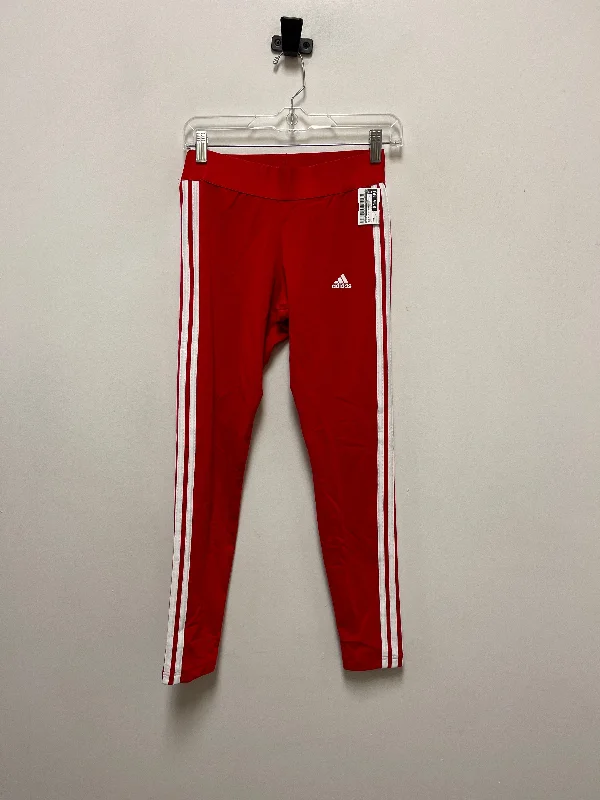 Athletic Leggings By Adidas In Red, Size: S