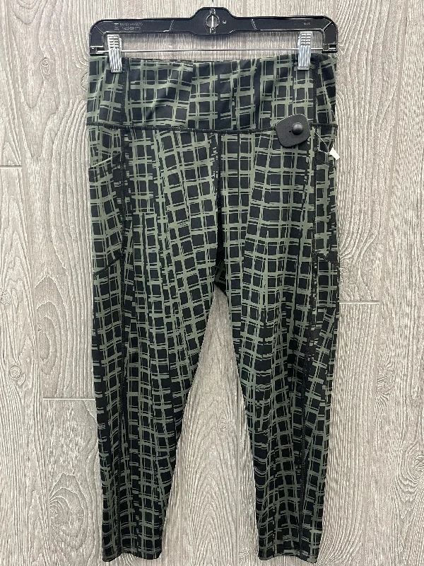 Athletic Leggings By Calvin Klein In Green, Size: L