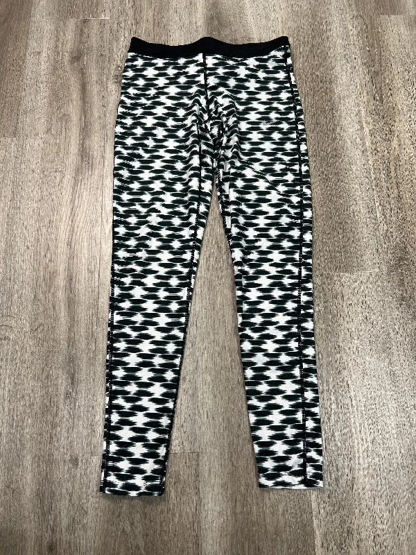 Athletic Leggings By Nike Apparel In Black & White, Size: M