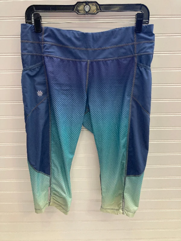 Athletic Leggings Capris By Athleta In Blue & Green, Size: M