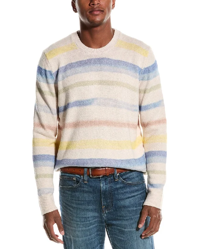 ATM Anthony Thomas Melillo Painted Stripe Cashmere-Blend Crewneck Sweater