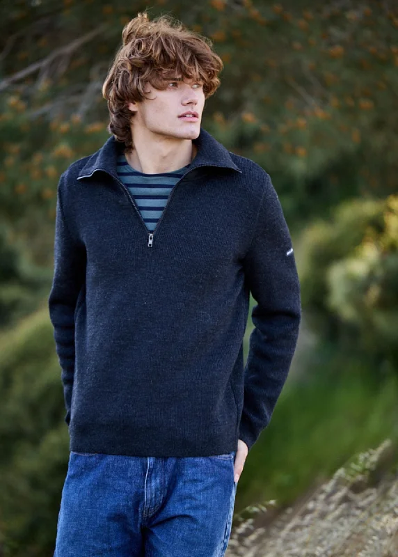 COTENTIN - Quarter Zip Trucker Sweater (DARK GRAY)