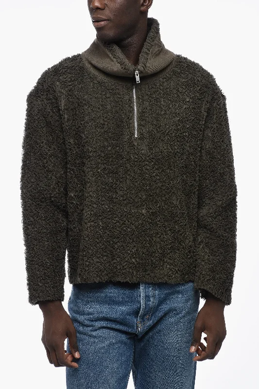 Craig Green Textured Cotton Sweater with Half Zip