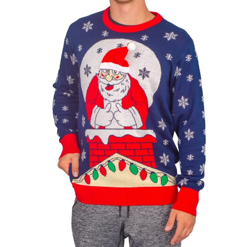 Flappy Santa Animated Hat Ugly Christmas Sweater