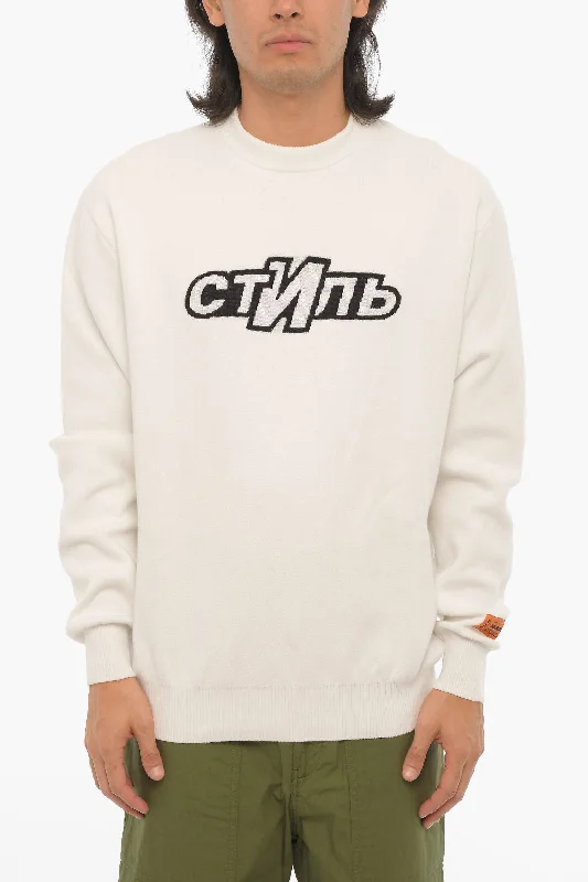 Heron Preston Lightweight Cotton Crew-neck Sweater with Contrasting Detail