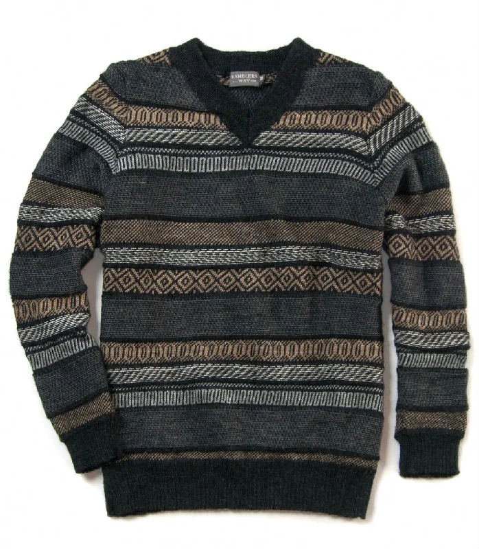 Jacquard V-Neck Sweater