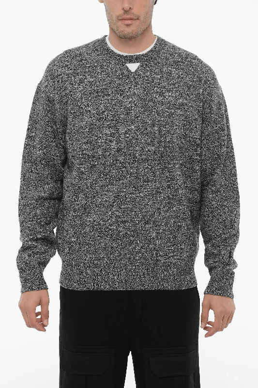 Neil Barrett Wool and Nylon Crew-neck Sweater with Cut Out Detail