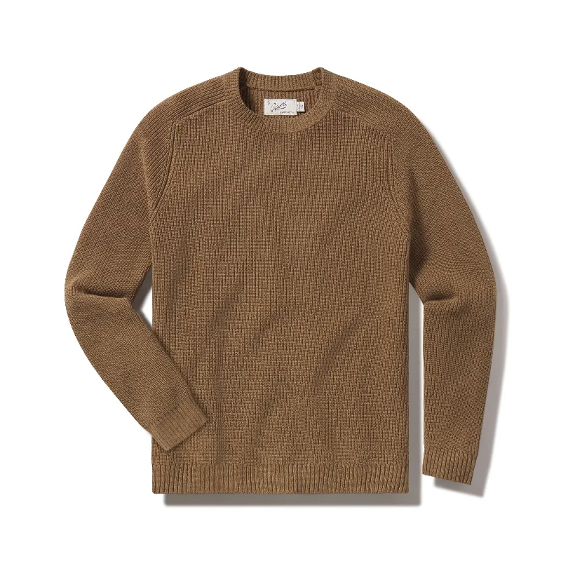 Shaker Stitch Cotton Crewneck Sweater - Covert Green