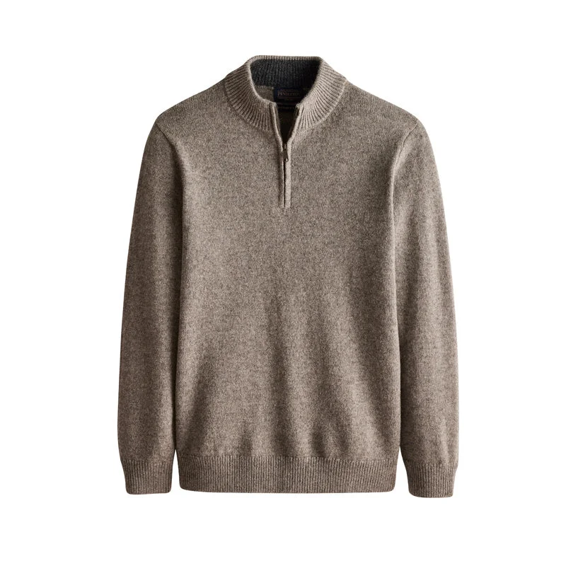 Wool 1/4 Zip Sweater<br>Stone Heather