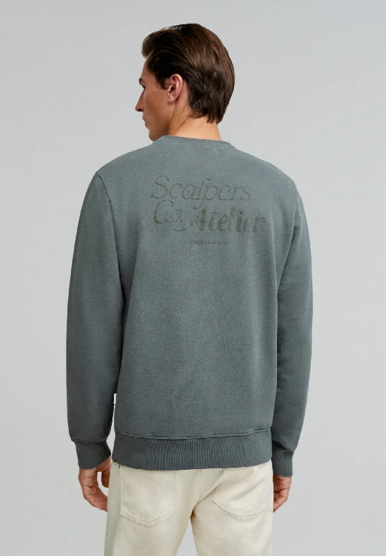 SWEATSHIRT WITH FLOCKED LOGO