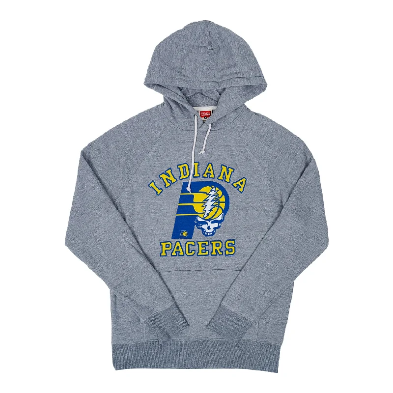 Adult Indiana Pacers Grateful Dead Hooded Sweatshirt in Grey by Homage