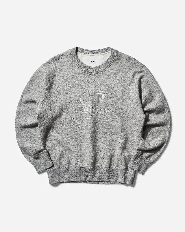 Men's Japanese Mélange Fleece Logo Crewneck Sweatshirt Greystone Melange