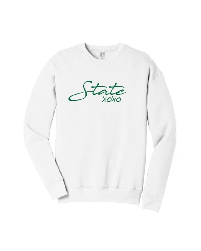 Ink Detroit State XOXO Crewneck Sweatshirt - Green & White